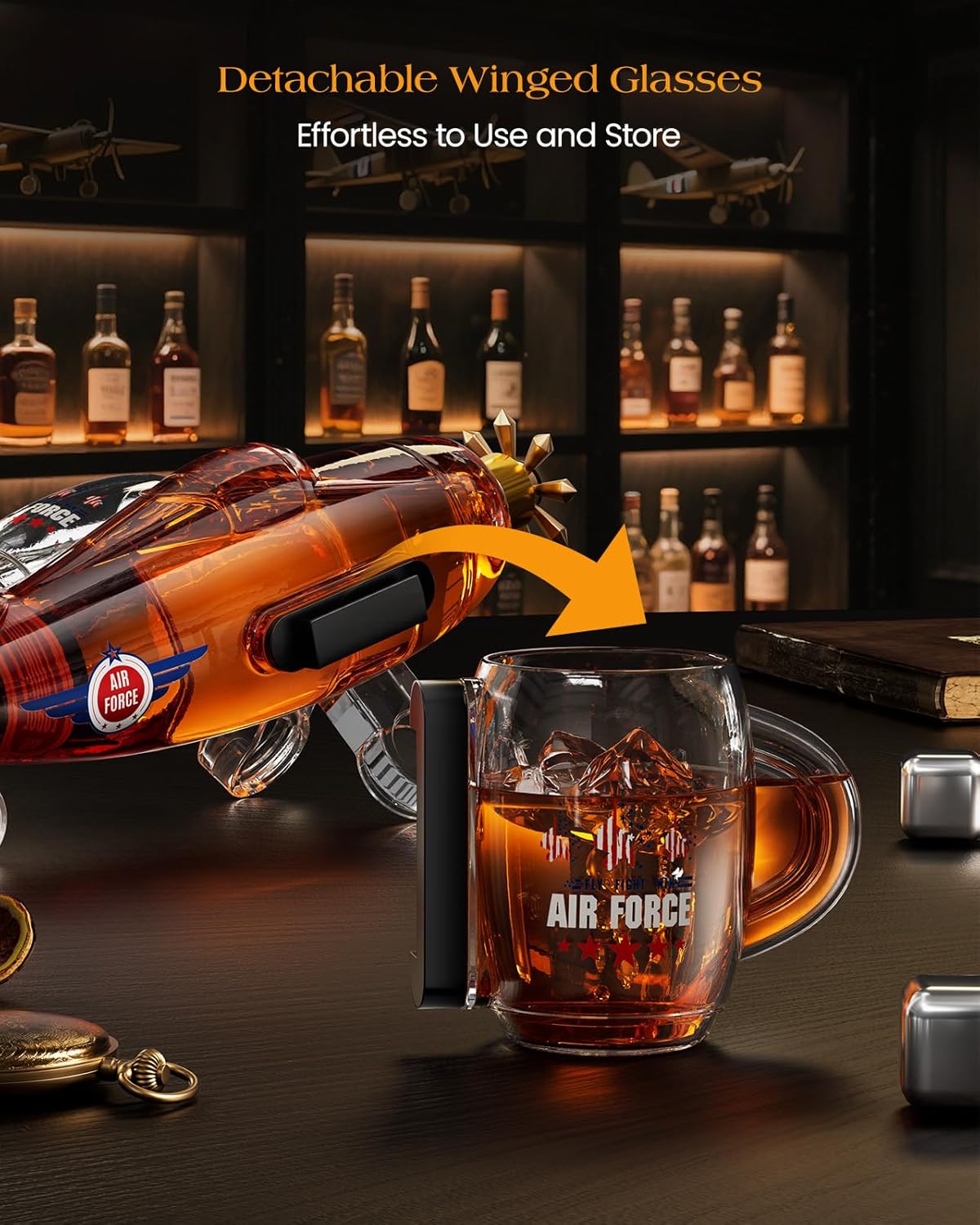 Kollea Fighter Aircraft Whiskey Decanter Set